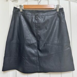 Ever New Black Vegan Leather (PVC) Lined Mini Skirt. Size 6
